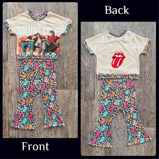 Rolling Stones Boxy Tee + Flares 6/12