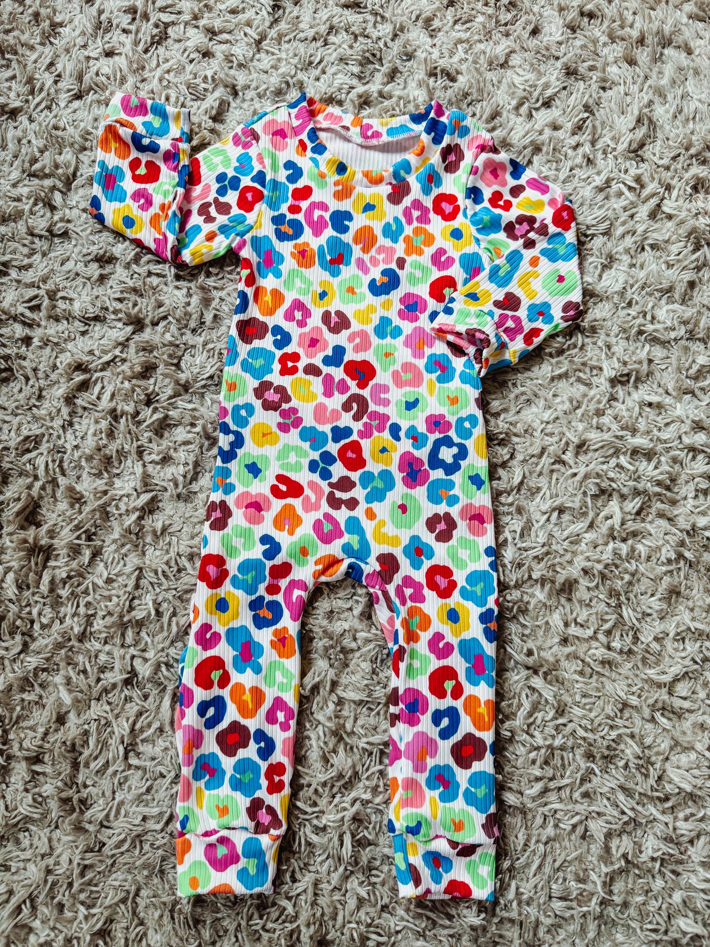 Colorful Leopard Envelope Romper 6/9