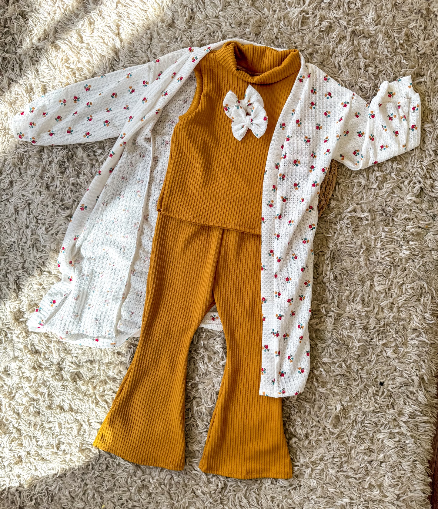 Mustard/Floral 4 piece Set 2T