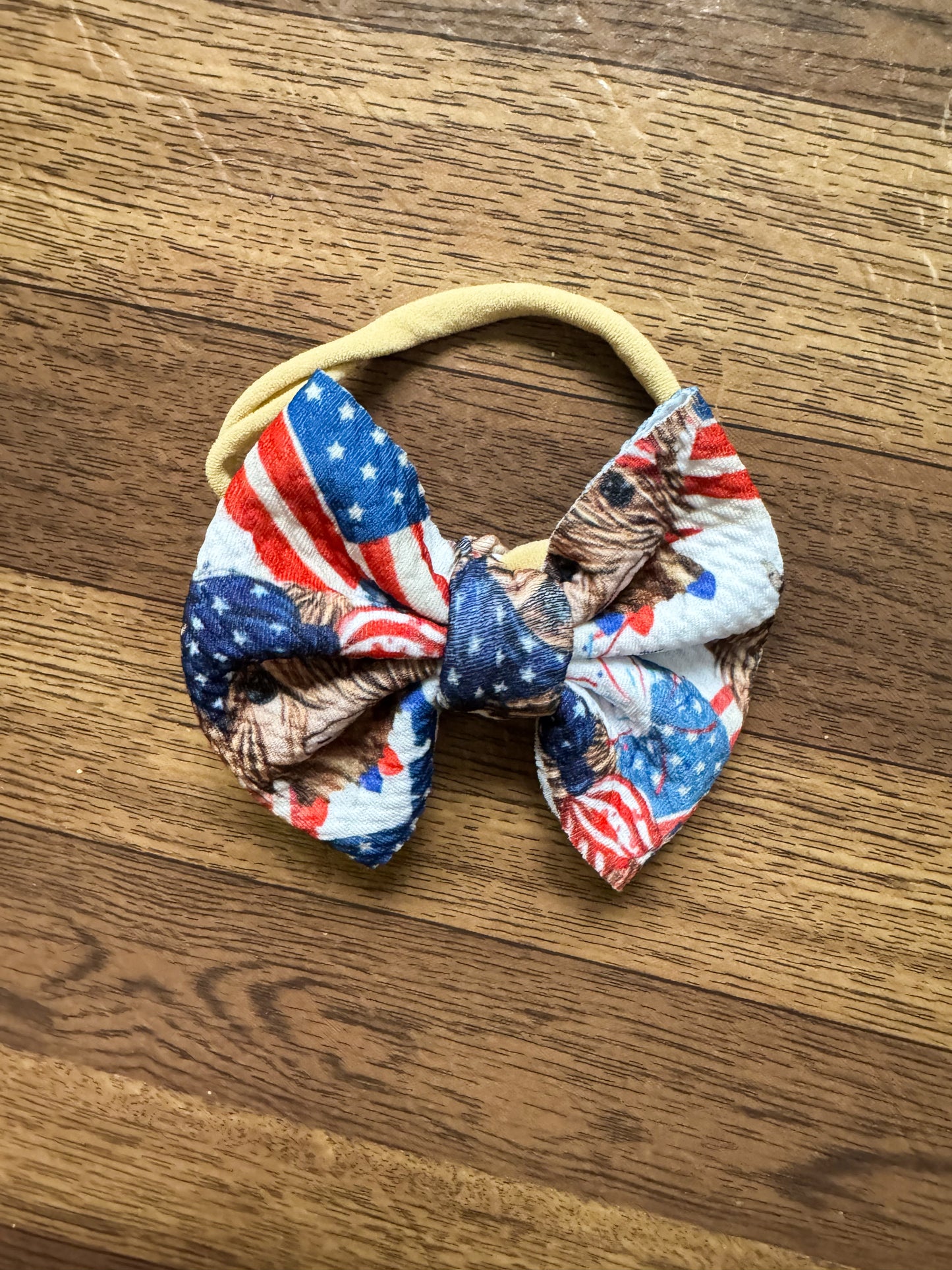 Patriotic Cow Bow on Nylon