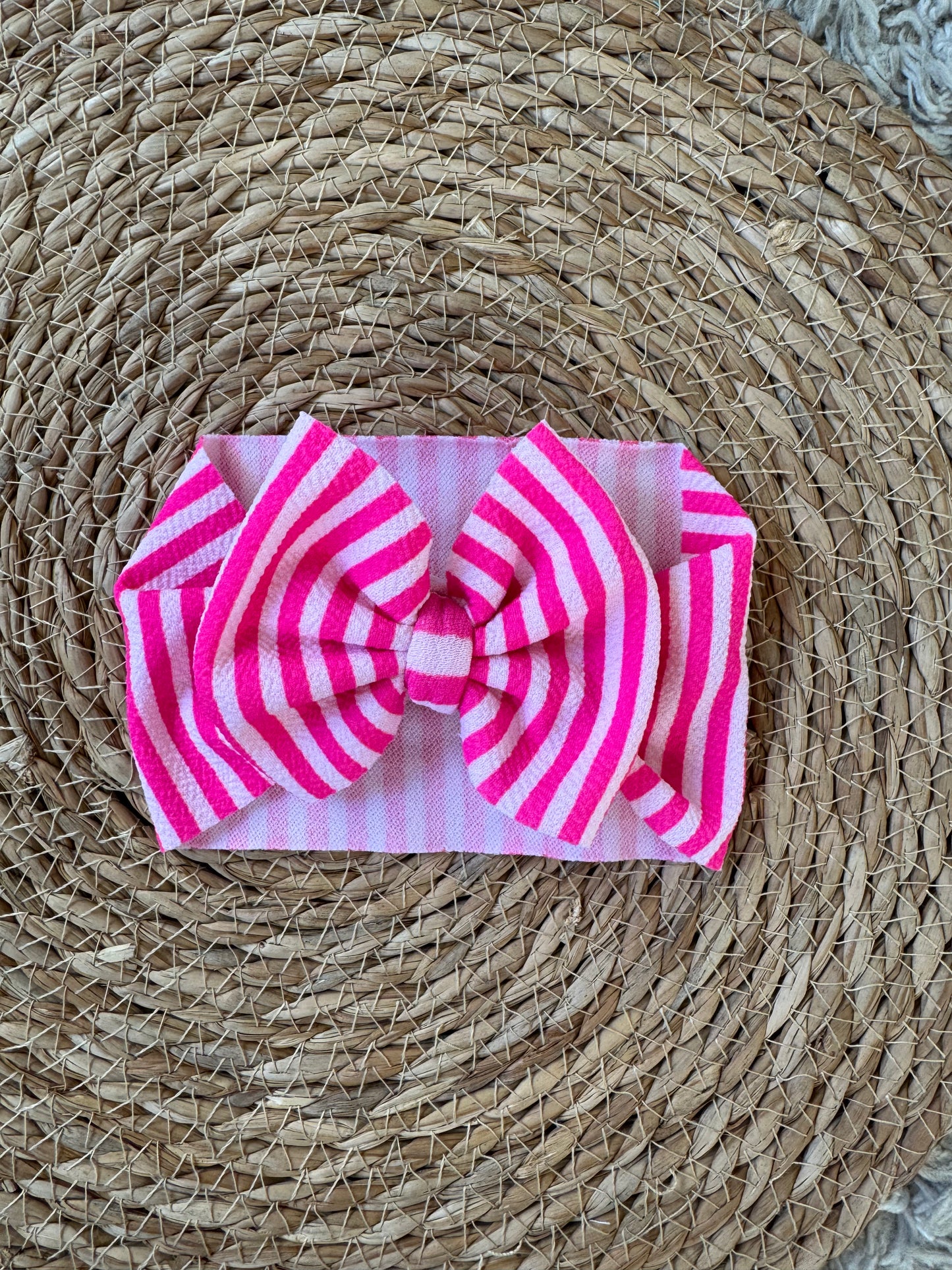 Pink Striped Bow