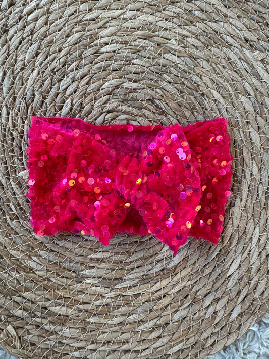 Hot Pink Sequin Bow