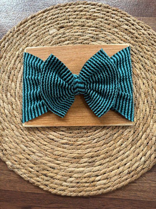 Teal&Black Urban Rib Headwrap